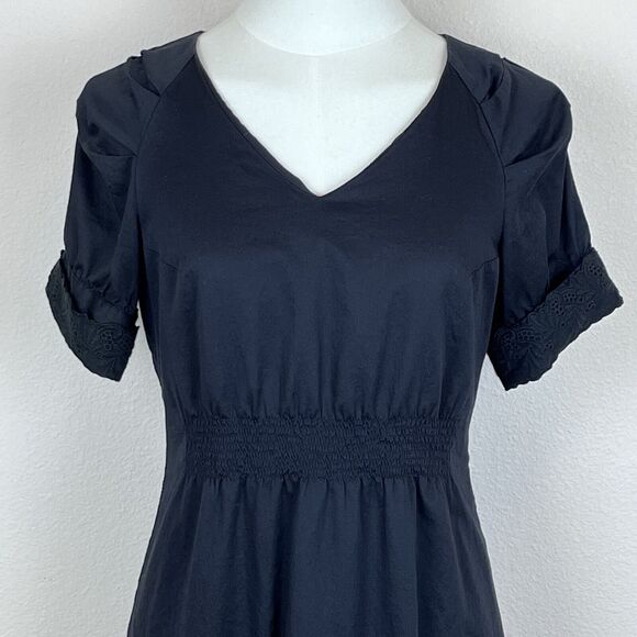 Veeko Dress Womens Small Black Mini Fit and Flare Lace Trim Goth Dark Whimsigoth - Picture 3 of 14